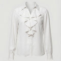Damen Bluse Mitraffinierten Rüschendetails und Eleganten Ärmeln
