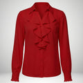 Damen Bluse Mitraffinierten Rüschendetails und Eleganten Ärmeln