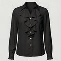 Damen Bluse Mitraffinierten Rüschendetails und Eleganten Ärmeln