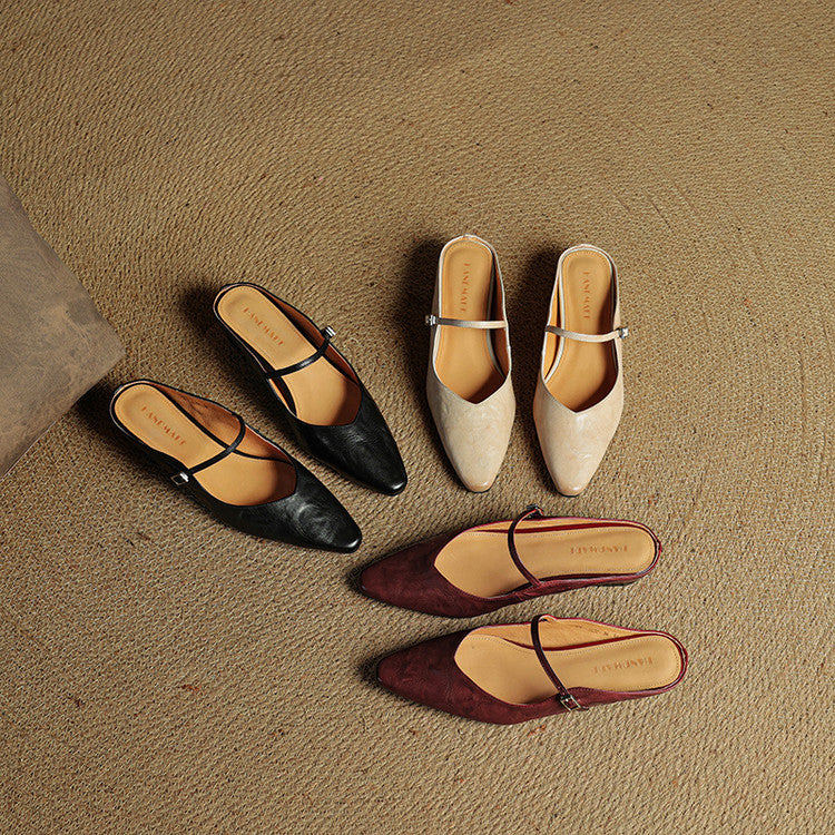 Damen Slipper aus Echtem Leder
