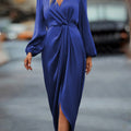 Elegantes Wickelkleid Damen Midi
