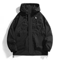 Damen wasserdichte Outdoor-Jacke mit verstellbarer Kapuze und atmungsaktiven Einsätzen