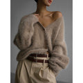 Damen Kuschelige Strickjacke aus Mohair EB