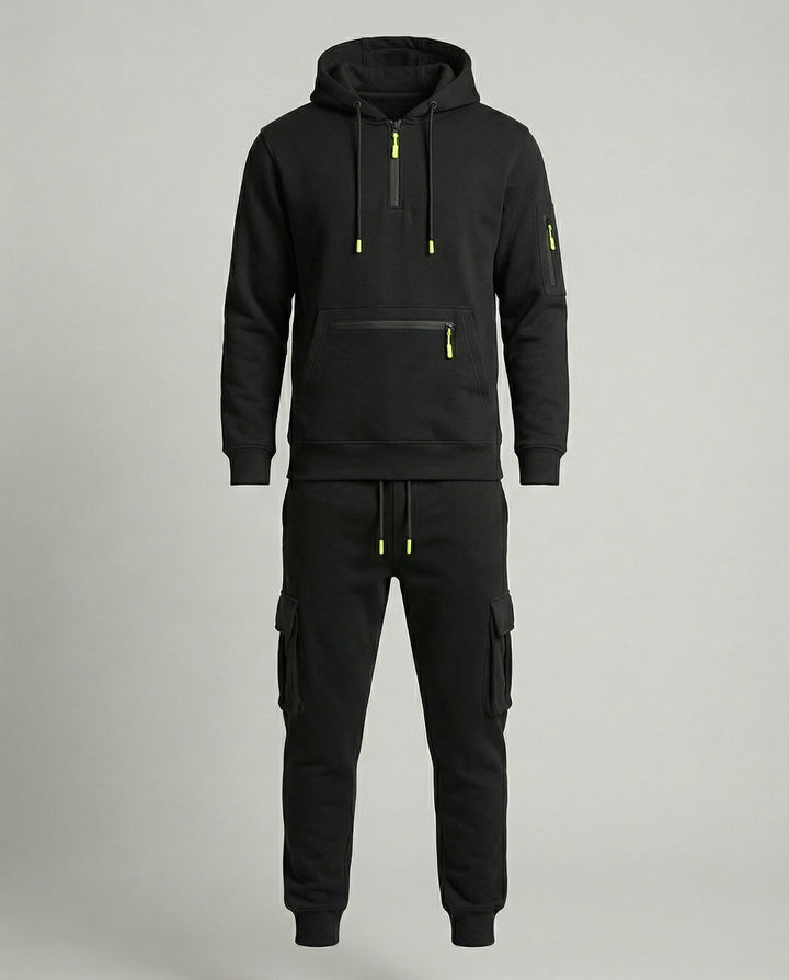Freizeitanzug Herren mit Hoodie und Cargo Jogginghose