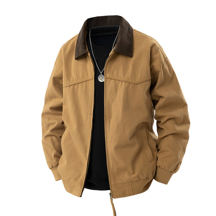 Herren leichte Utility-Jacke mit Stehkragen und praktischen Taschen