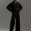 Damen Polopullover- und Weitbein-Hosen-Set