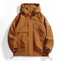 Damen wasserdichte Outdoor-Jacke mit verstellbarer Kapuze und atmungsaktiven Einsätzen