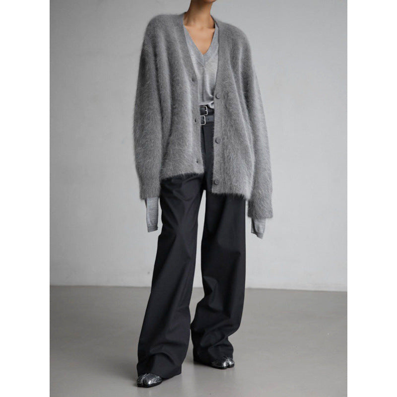 Damen Kuschelige Strickjacke aus Mohair EB