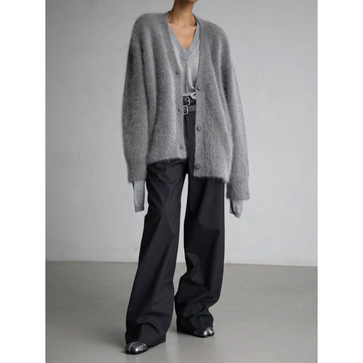 Damen Kuschelige Strickjacke aus Mohair EB