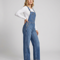 Damen Latzhose Jeans im lässigen Schnitt mit Taschen