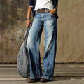 Damen Vintage Denim Jeans mit Weiten Beinen