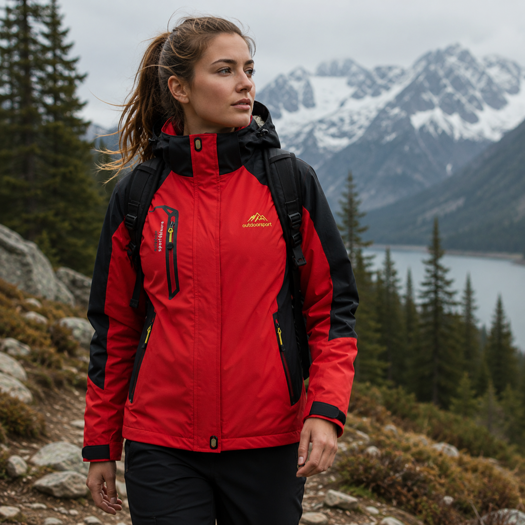 Outdoorjacke Damen wasserdicht & winddicht mit Kapuze