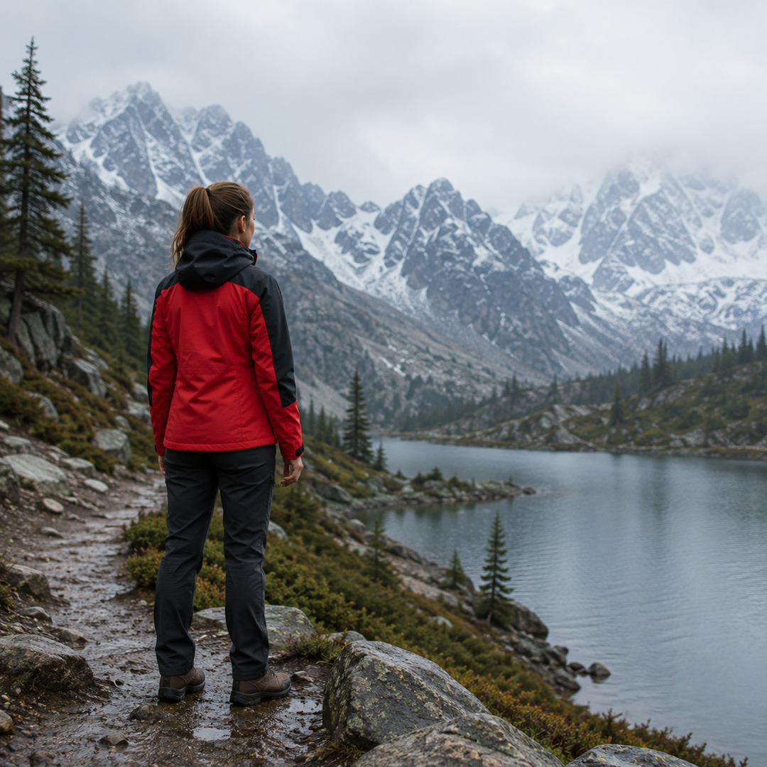 Outdoorjacke Damen wasserdicht & winddicht mit Kapuze