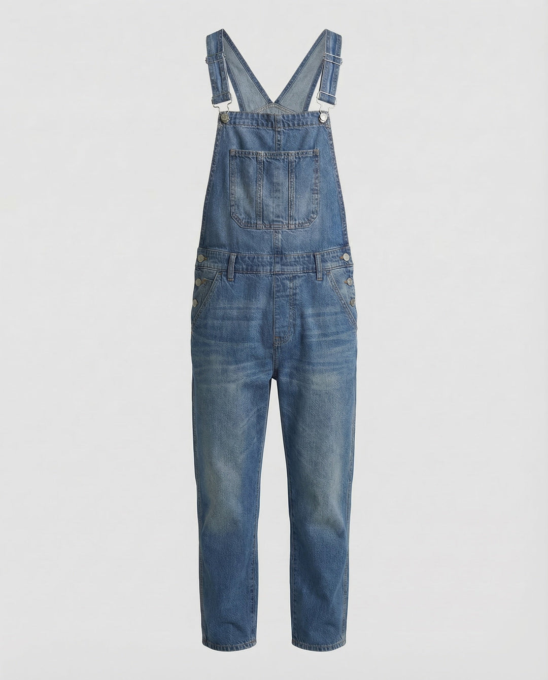 Herren Jeans Latzhose aus Robuster Denim mit Verstellbaren Trägern & Praktischen Taschen