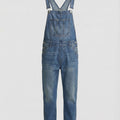 Herren Jeans Latzhose aus Robuster Denim mit Verstellbaren Trägern & Praktischen Taschen