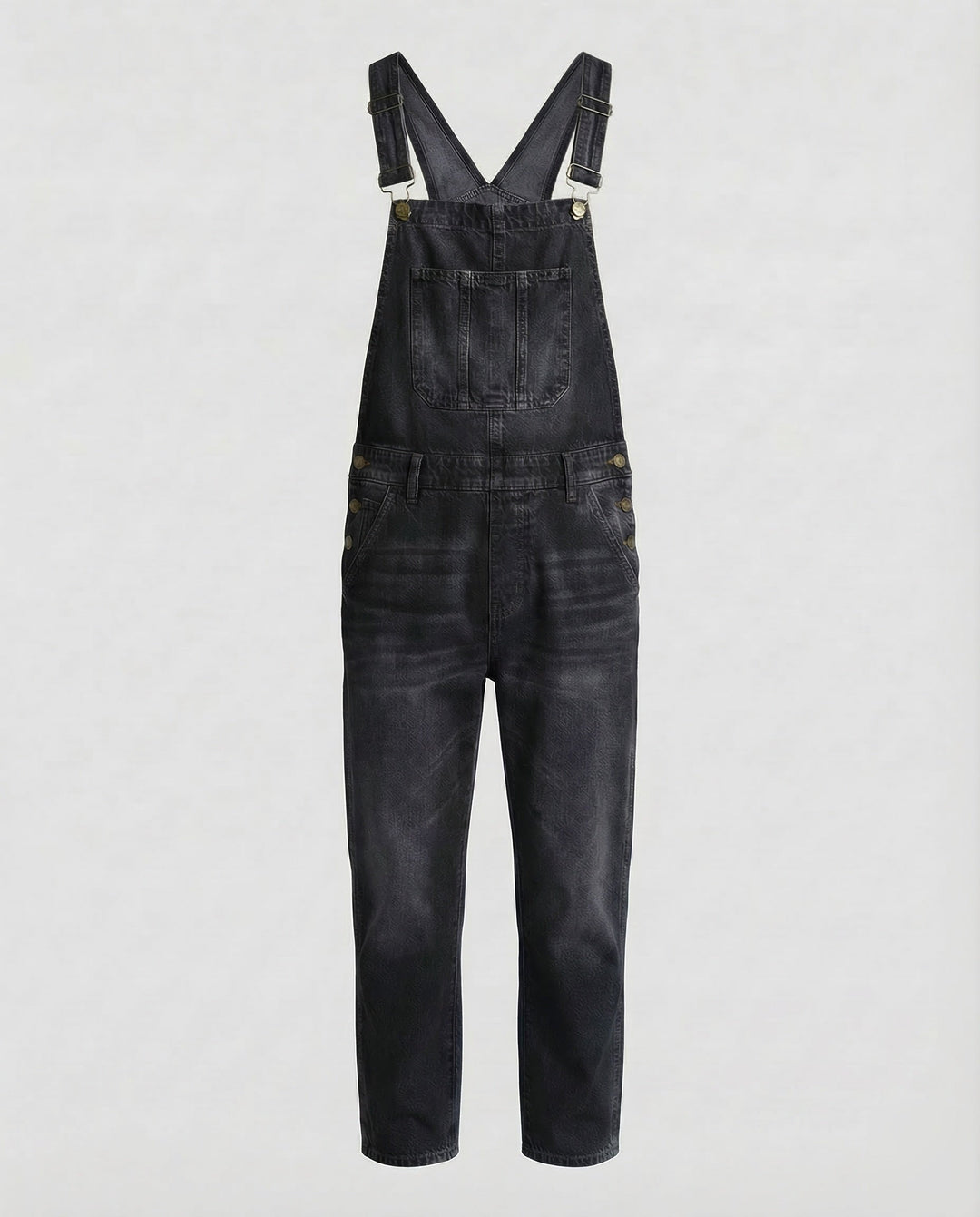 Herren Jeans Latzhose aus Robuster Denim mit Verstellbaren Trägern & Praktischen Taschen