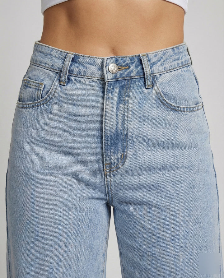 Damen ausgestellte Vintage-Jeans mit weitem Bein