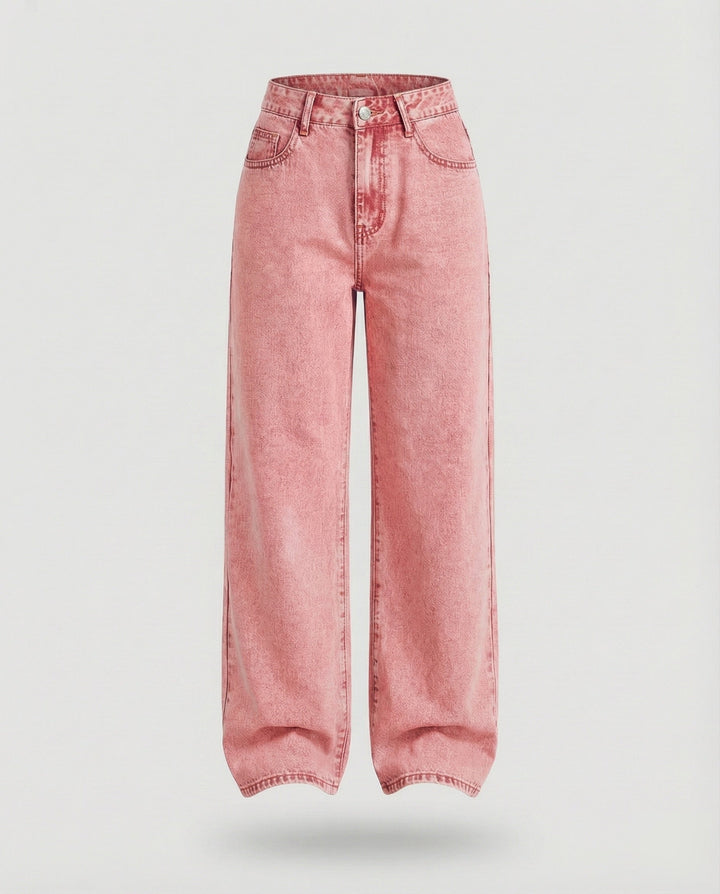 Damen ausgestellte Vintage-Jeans mit weitem Bein