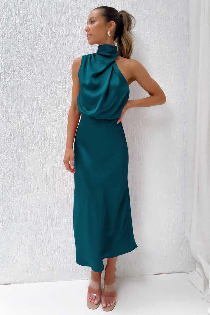 Damen Schickes Neckholder Abendkleid