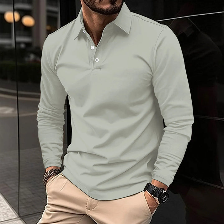 Klassisches Langarm-Poloshirt