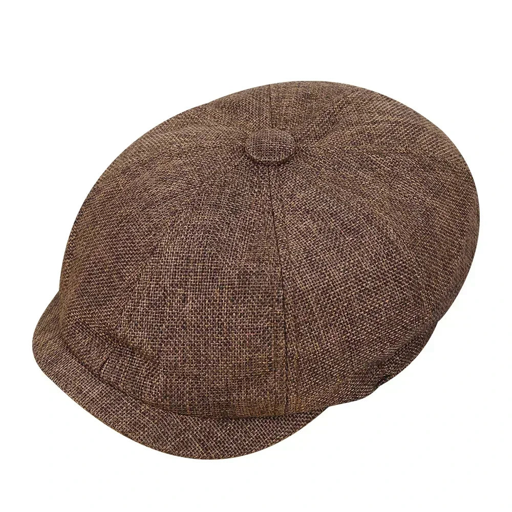 Karierte Vintage Kappe für Damen und Männer – Schiebermütze mit Schirm