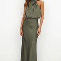Damen Schickes Neckholder Abendkleid