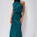 Damen Schickes Neckholder Abendkleid