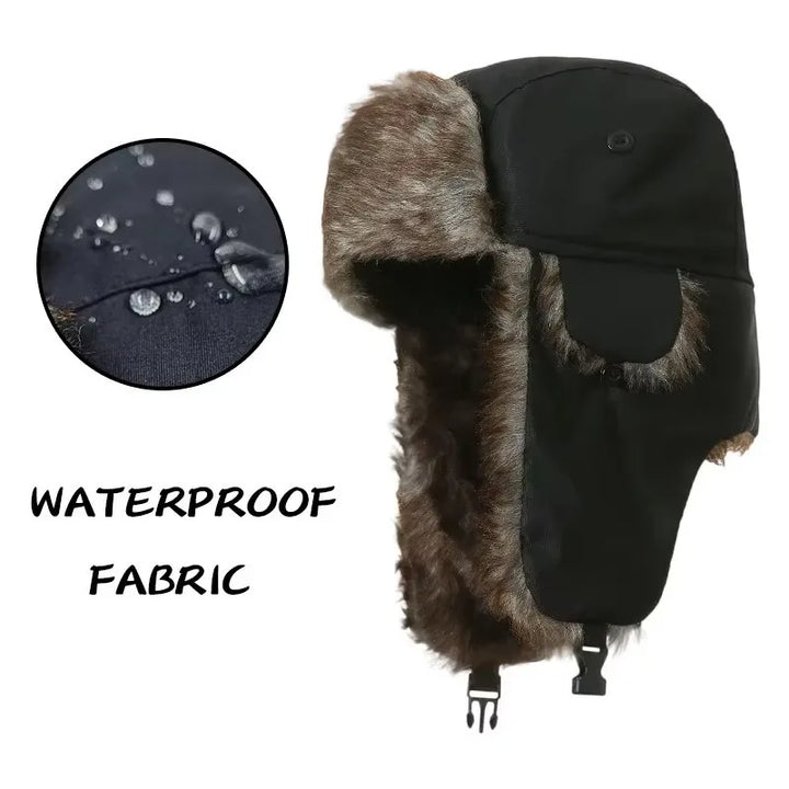 Mütze mit Ohrenklappen – Russische Ushanka Kappe für Männer, Winddicht und Warm