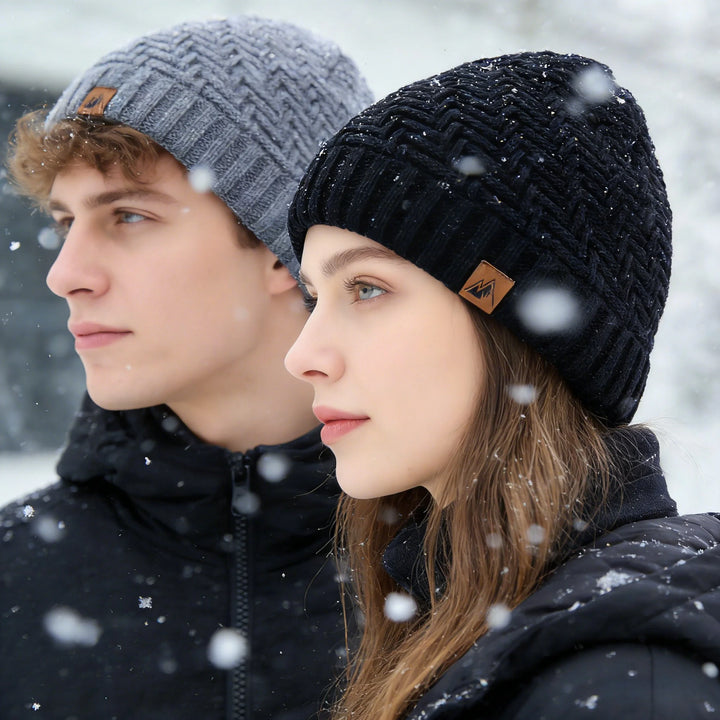 Wintermütze – Gestrickte Beanie mit Fellfutter für Damen und Herren