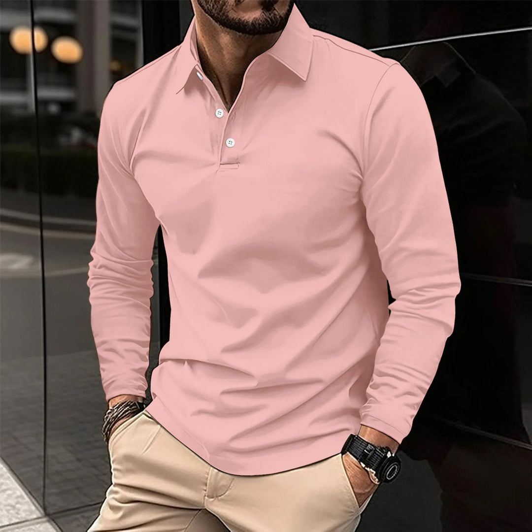 Klassisches Langarm-Poloshirt