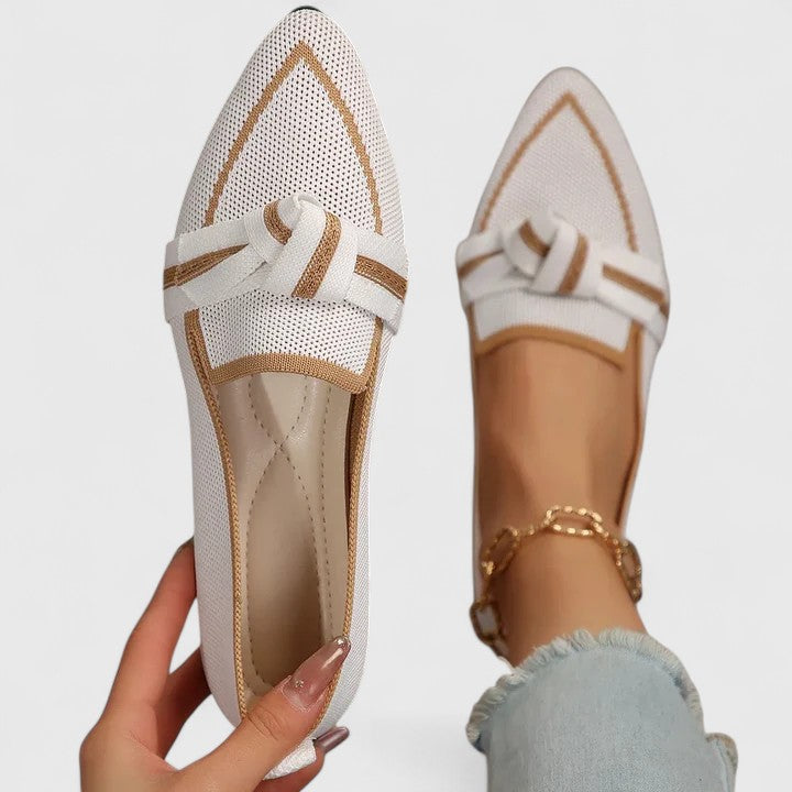 Damen Orthopädische Spitz Zulaufende Knoten Loafer