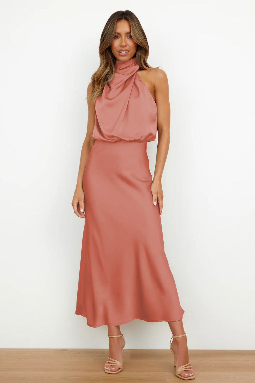 Damen Schickes Neckholder Abendkleid