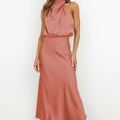 Damen Schickes Neckholder Abendkleid