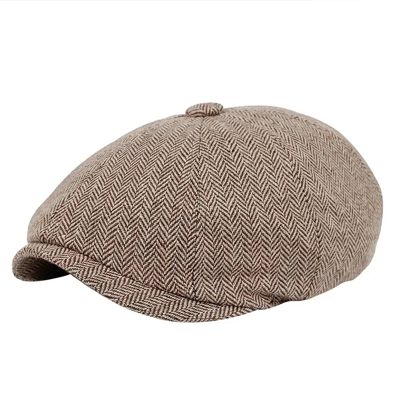 Karierte Vintage Kappe für Damen und Männer – Schiebermütze mit Schirm