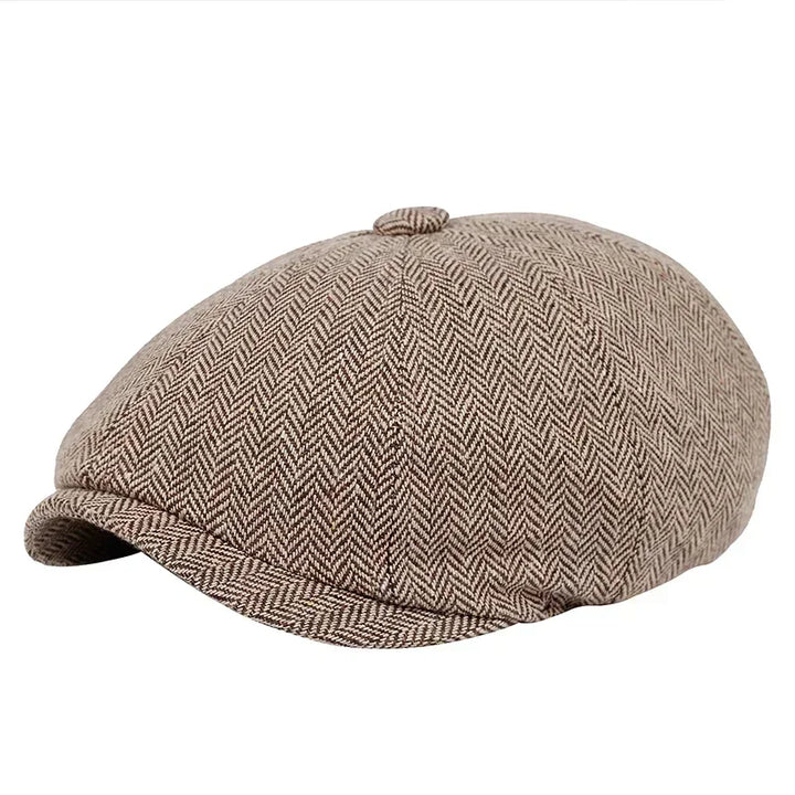 Karierte Vintage Kappe für Damen und Männer – Schiebermütze mit Schirm