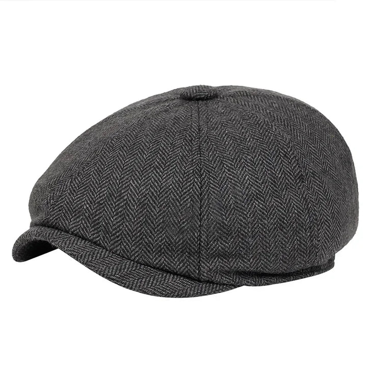 Karierte Vintage Kappe für Damen und Männer – Schiebermütze mit Schirm