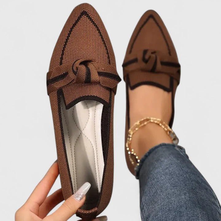 Damen Orthopädische Spitz Zulaufende Knoten Loafer