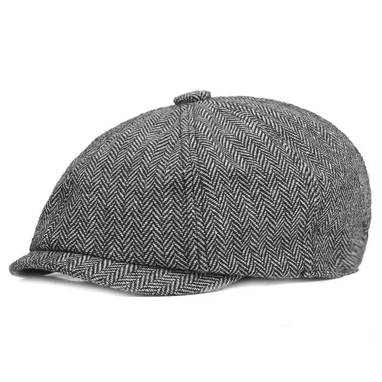 Karierte Vintage Kappe für Damen und Männer – Schiebermütze mit Schirm
