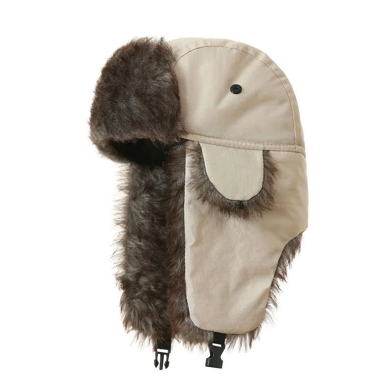 Mütze mit Ohrenklappen – Russische Ushanka Kappe für Männer, Winddicht und Warm