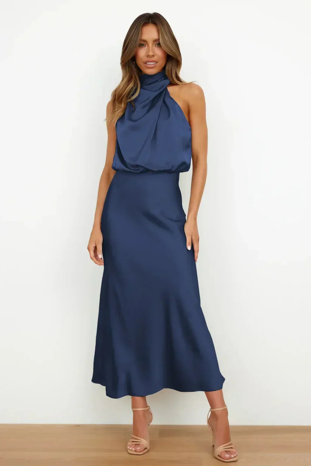 Damen Schickes Neckholder Abendkleid