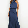 Damen Schickes Neckholder Abendkleid
