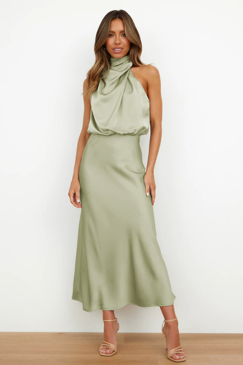 Damen Schickes Neckholder Abendkleid