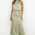 Damen Schickes Neckholder Abendkleid