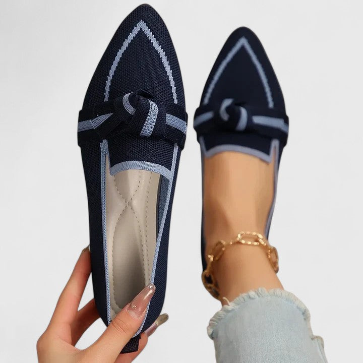 Damen Orthopädische Spitz Zulaufende Knoten Loafer