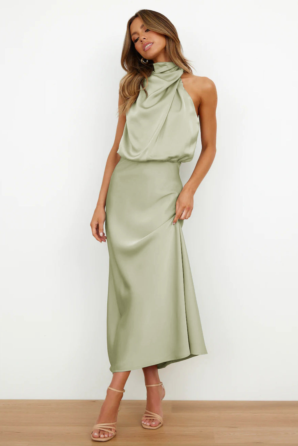 Damen Schickes Neckholder Abendkleid