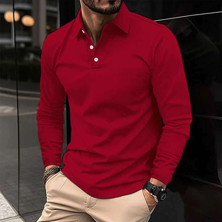 Klassisches Langarm-Poloshirt
