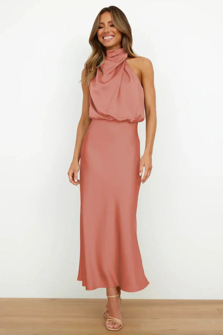 Damen Schickes Neckholder Abendkleid