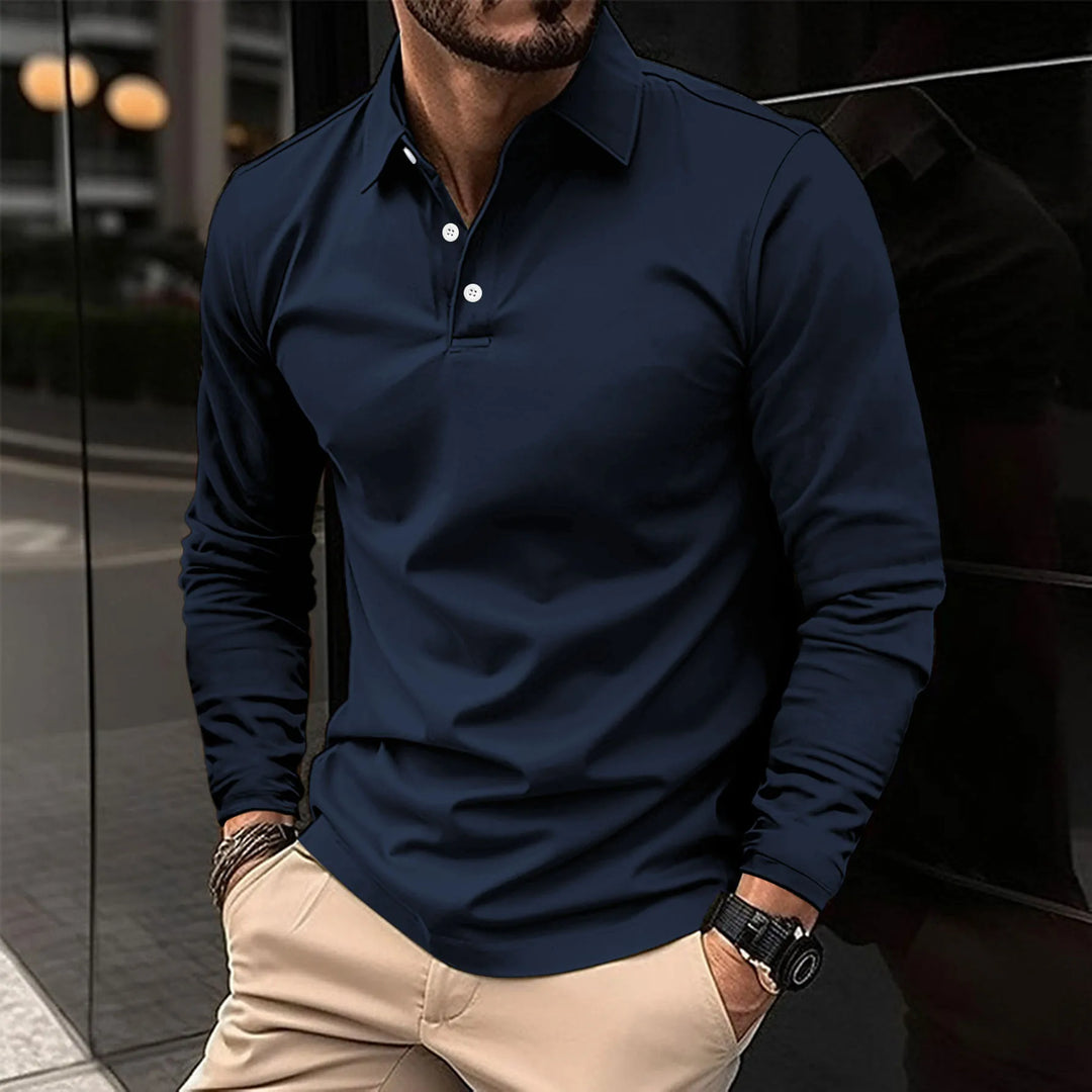 Klassisches Langarm-Poloshirt