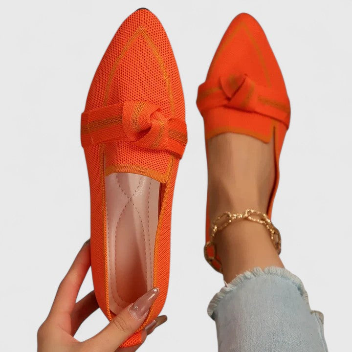 Damen Orthopädische Spitz Zulaufende Knoten Loafer