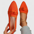 Damen Orthopädische Spitz Zulaufende Knoten Loafer